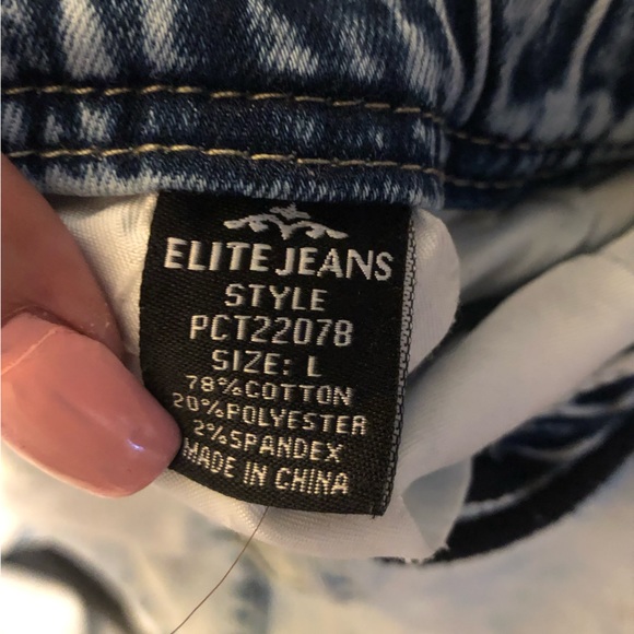 Flared distressed jeans women’s juniors size large drawstring size 14/16 - Picture 3 of 3